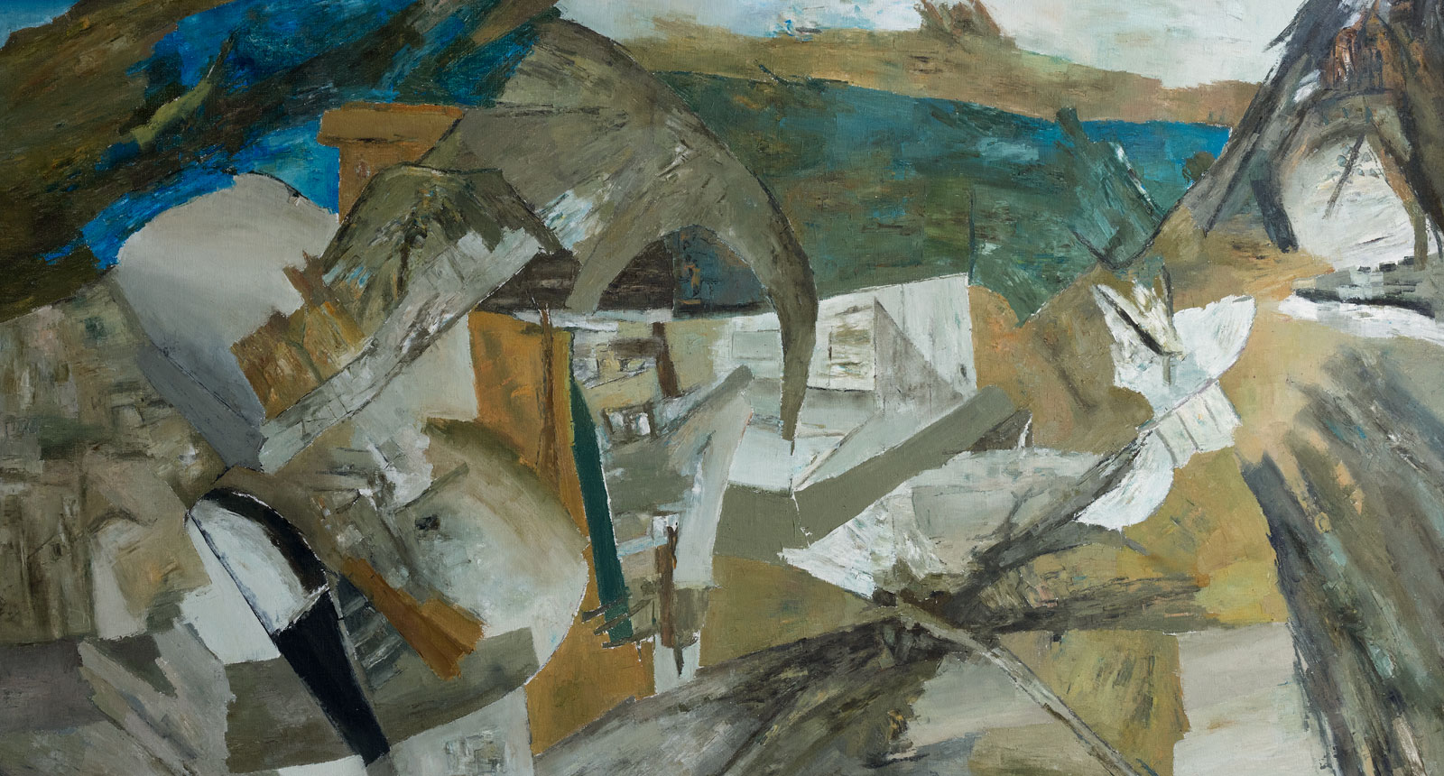 Ram-Kumar-------------33_X50_-inches-------------Oil-on-canvas-----------1992------------Untitled